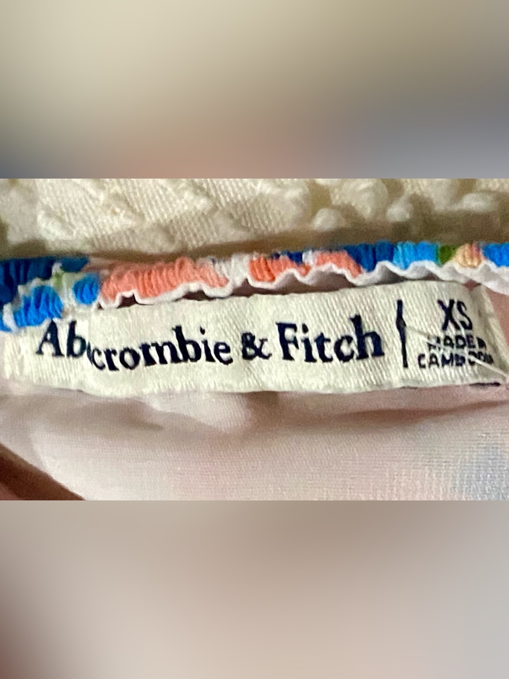 Abercrombie & Fitch Floral Ruffle Maxi Dress in Blue and Peach NWT Size XS - Picture 10 of 15